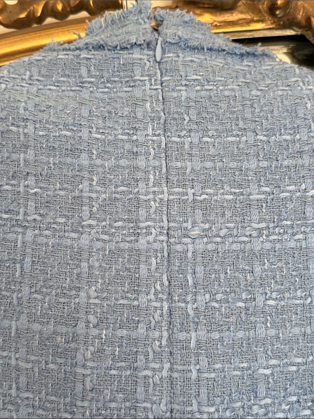 Veronica Beard Light Blue Textured Tweed Shift Dress - Picture 4 of 9